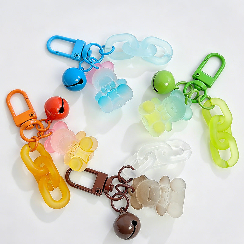 Gradient Frosted Gummy Bear Acrylic Keychain