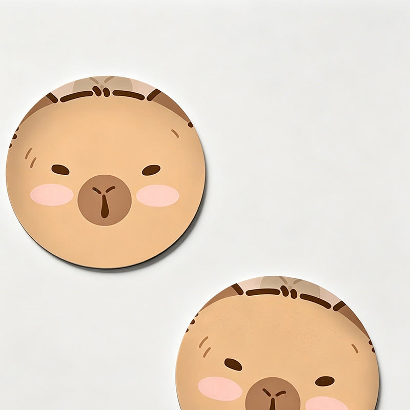 Capybara Round Car Coaster