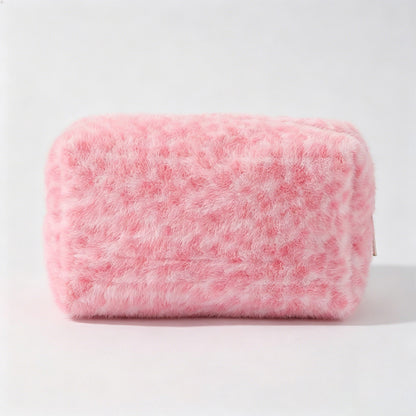 Leopard Print Fluffy Plush Pouch