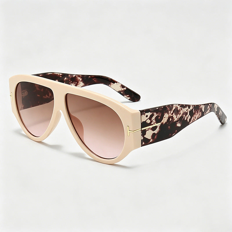 Luxury Oversized Pilot T-Logo Sunglasses