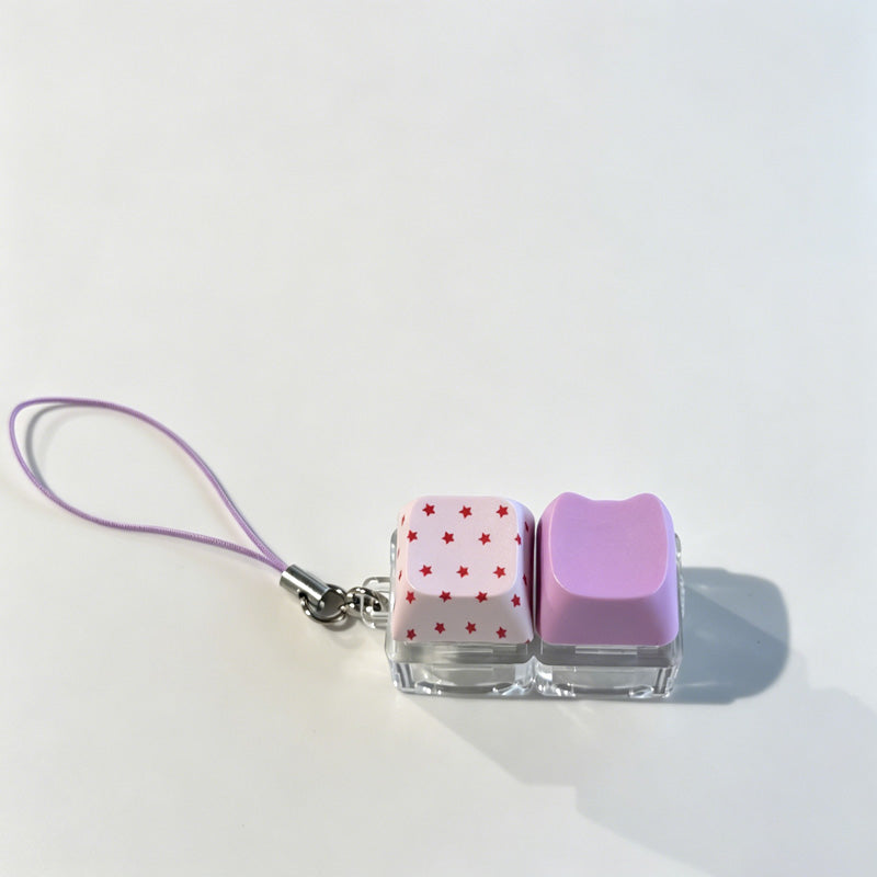 Two-Key Polka Dot Keychain