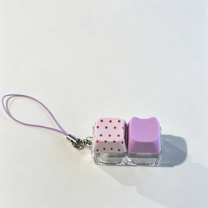 Two-Key Polka Dot Keychain