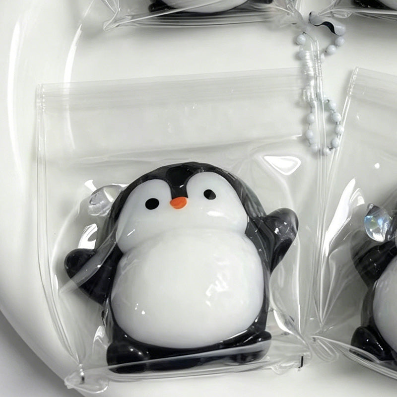 Penguin Squishy Bag Charm Keychain