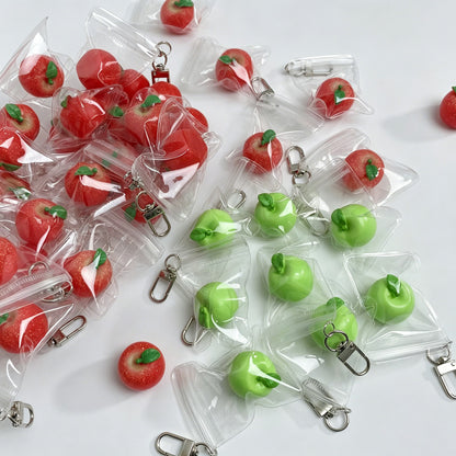 Red Green Apple Keychain Fruit Bag Charm