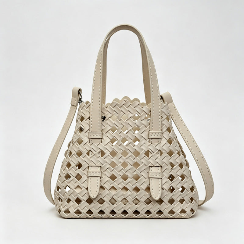 Woven Cutout Shoulder Bag