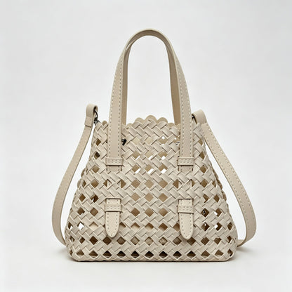 Woven Cutout Shoulder Bag