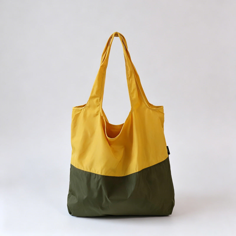 Two-Tone Spliced Foldable Shopping Tote