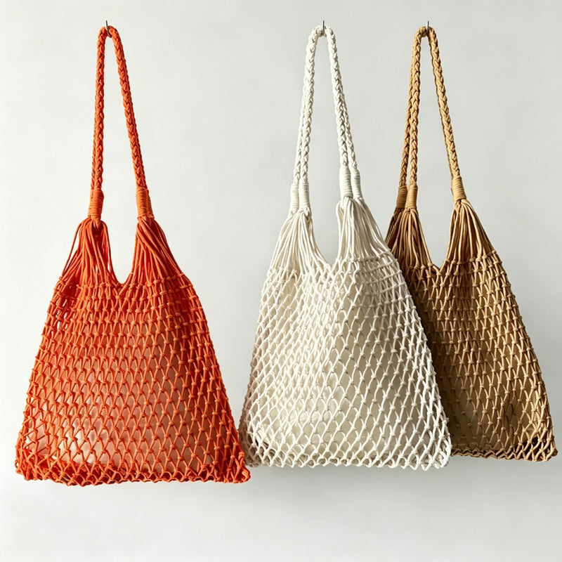 Mesh Drawstring Tote Bag