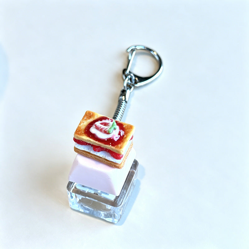 Cake Shape Single Button Glow Keychain
