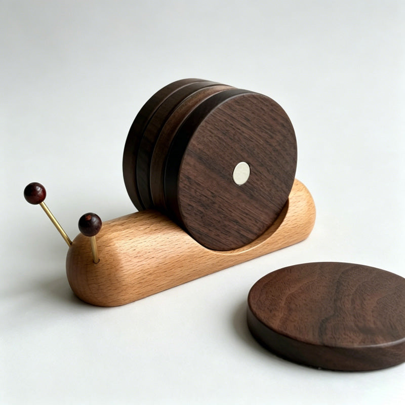 Snail Wooden Coaster Set