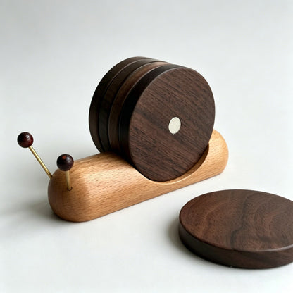 Snail Wooden Coaster Set
