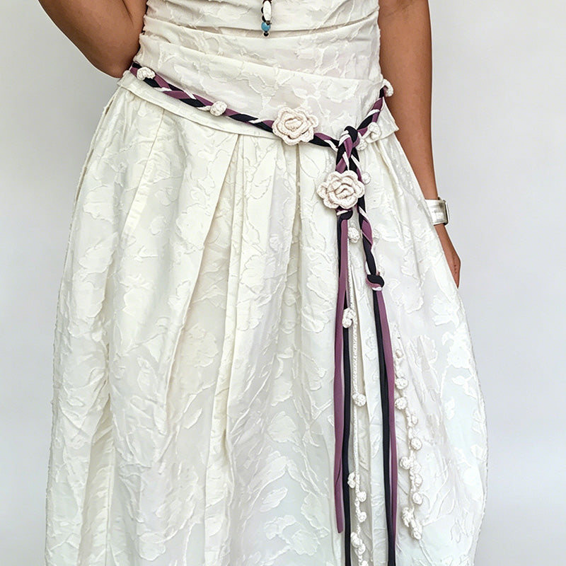 Bohemian Hand-knitted Floral Cord Waist Belt