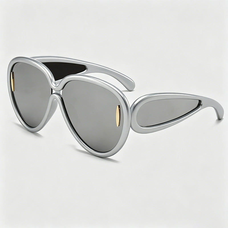 Oversized Hollow Temple Aviator Sunglasses