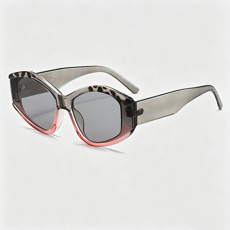 Gradient Translucent Multi-Sided Narrow Lens Sunglasses
