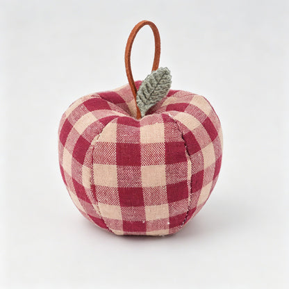 Plaid Apple Ornament Tabletop Hanging