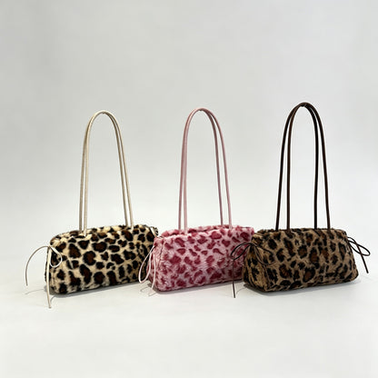 Leopard Plush Shoulder Bag