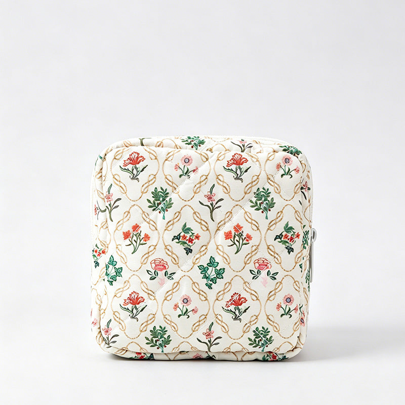 Floral Quilted Portable Storage Bag