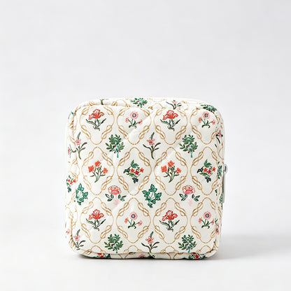 Floral Quilted Portable Storage Bag