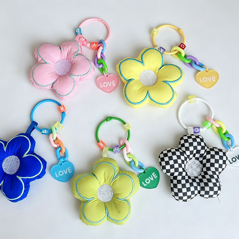 3D Padded Flower Keychain