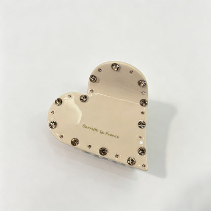 Rhinestone Heart Claw Clip