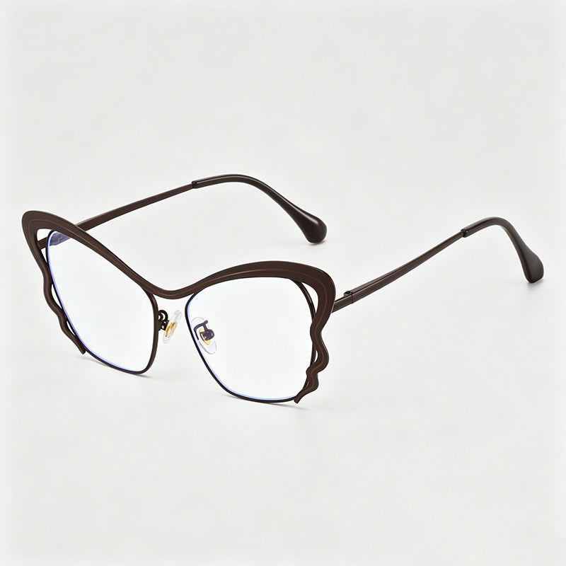 Elegant Hollow Butterfly Metal Glasses