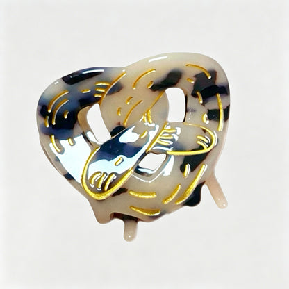 Pretzel & Croissant Acrylic Hair Claw Clip