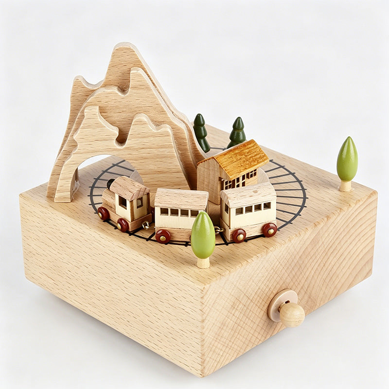 Wooden Carousel Ballet Girl Music Box