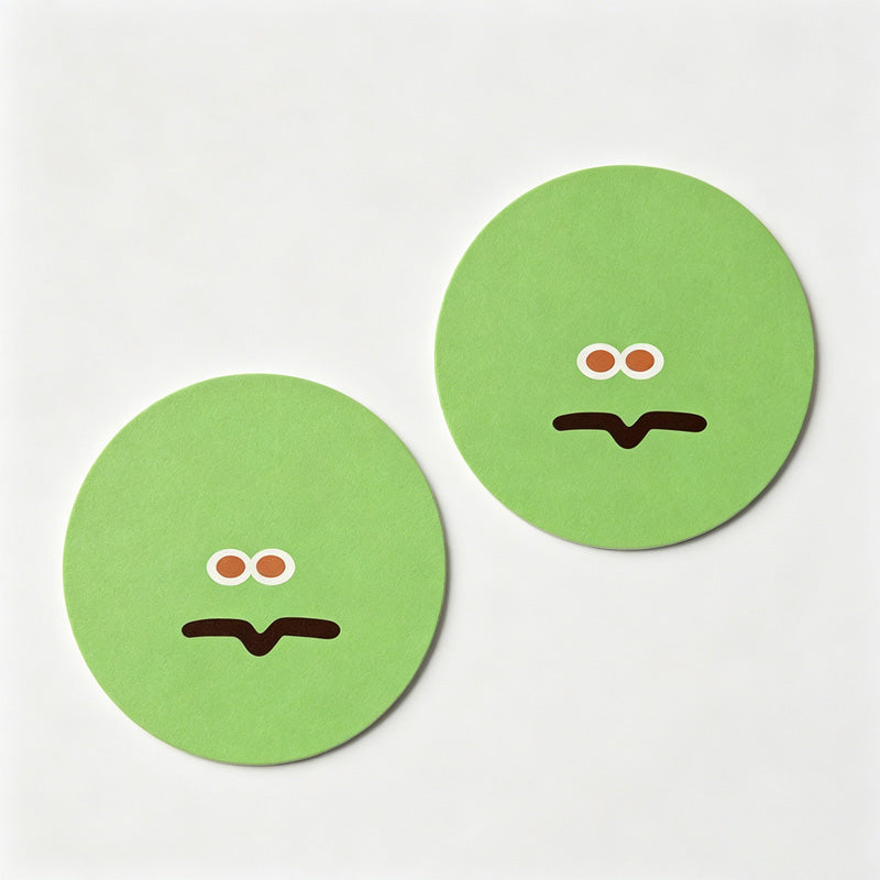 Emoji Print Round Car Coaster