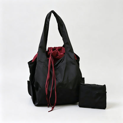 Color Drawstring Foldable Shopping Tote Bag