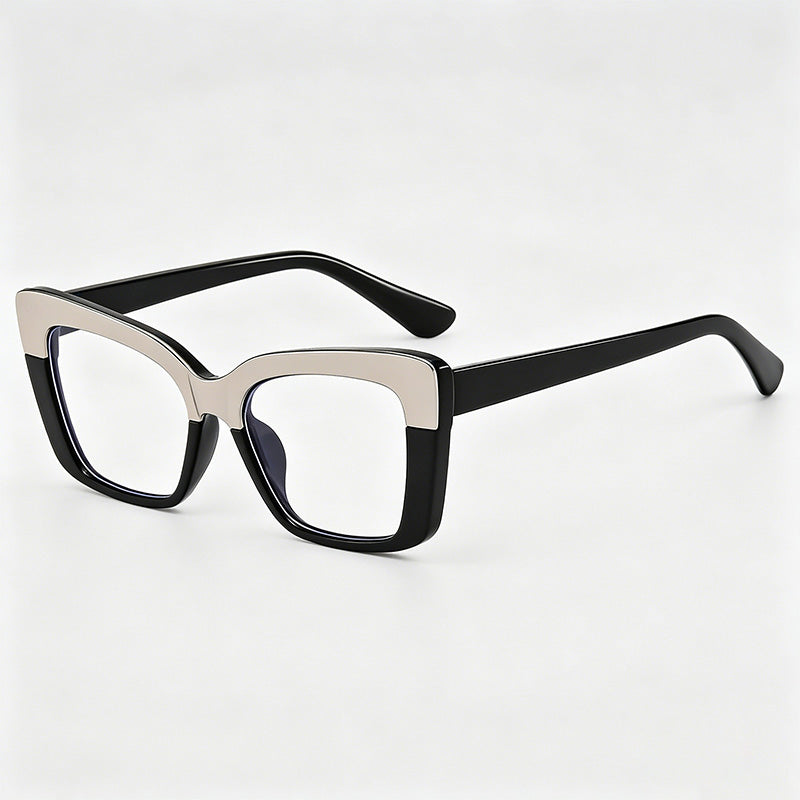 Retro Two-Tone Cat-Eye Glasses