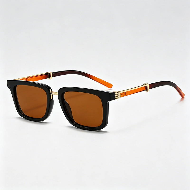 Retro Metal-Accent Square PC Fashion Sunglasses