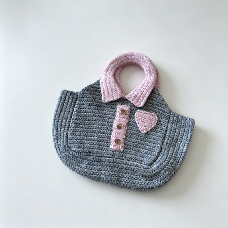 Collared Knit Tote Bag