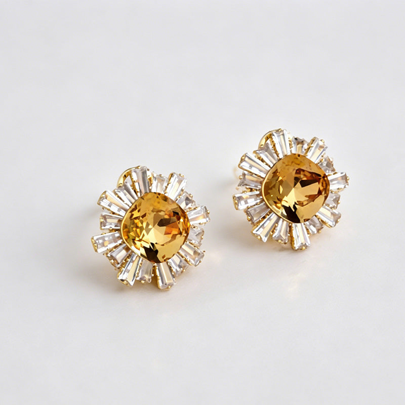 Sunflower Ear Clips