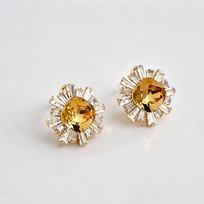 Sunflower Ear Clips