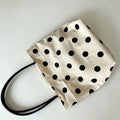 Casual Cotton Linen Polka Dot Shoulder Bag