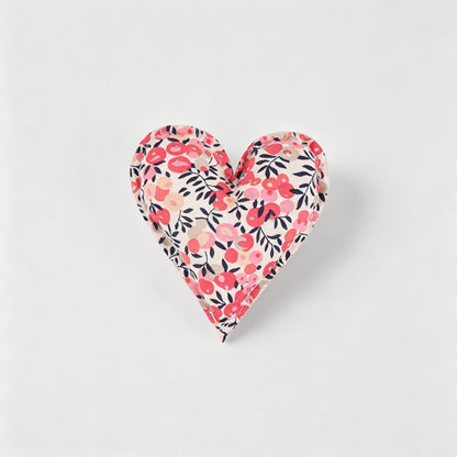 Plaid Dot Print Stuffed Heart Ornament