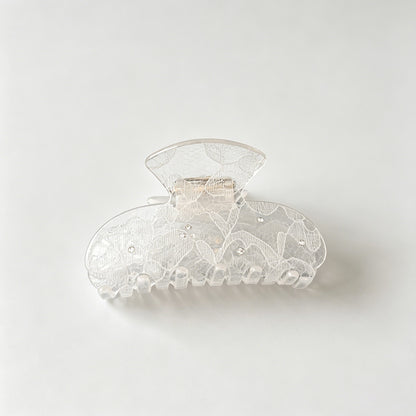 Dot Lace Hollow Transparent Shark Hair Claw Clip