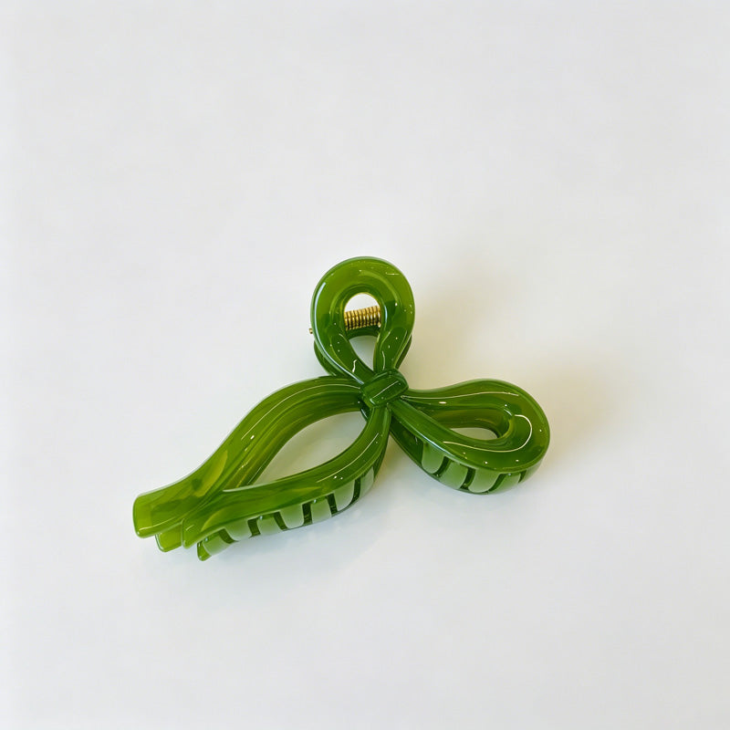 Jelly Solid Color Ribbon Bow Hair Clip