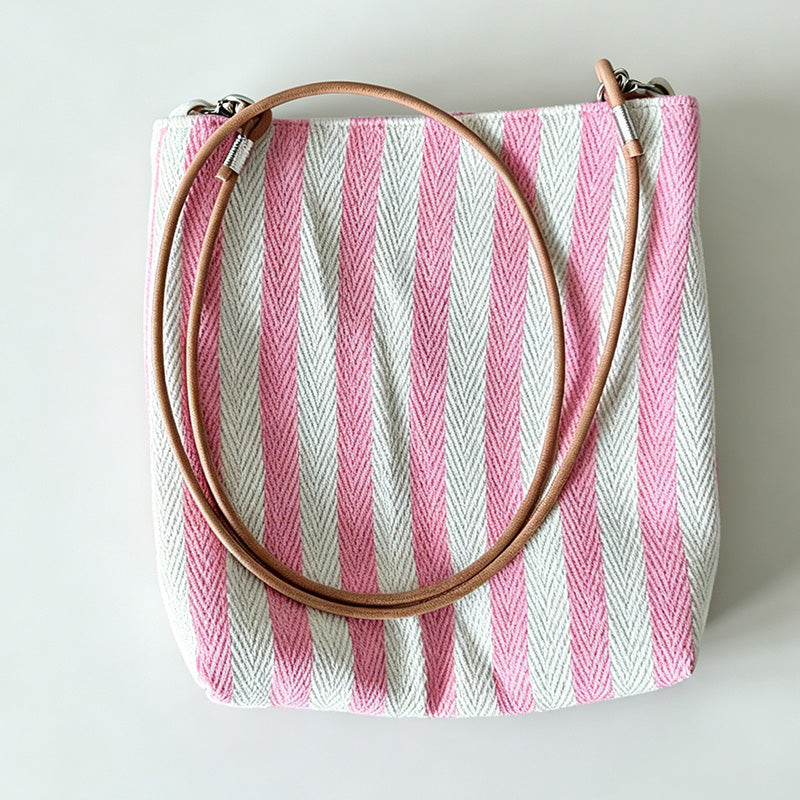 Colorful Canvas Striped Crossbody Bag