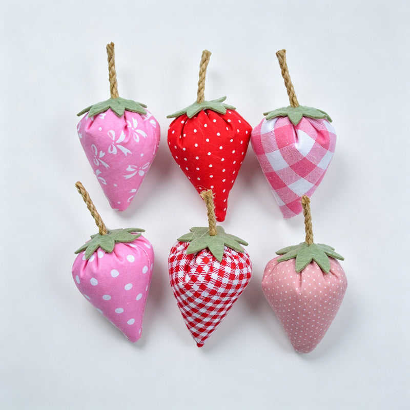 Handmade Fabric Strawberry Hanging Ornament
