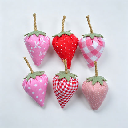Handmade Fabric Strawberry Hanging Ornament