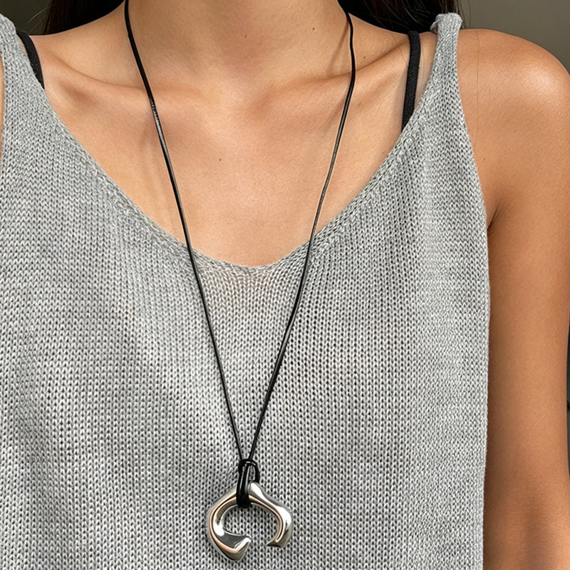 Minimalist Teardrop Adjustable Long Sweater Clavicle Necklace