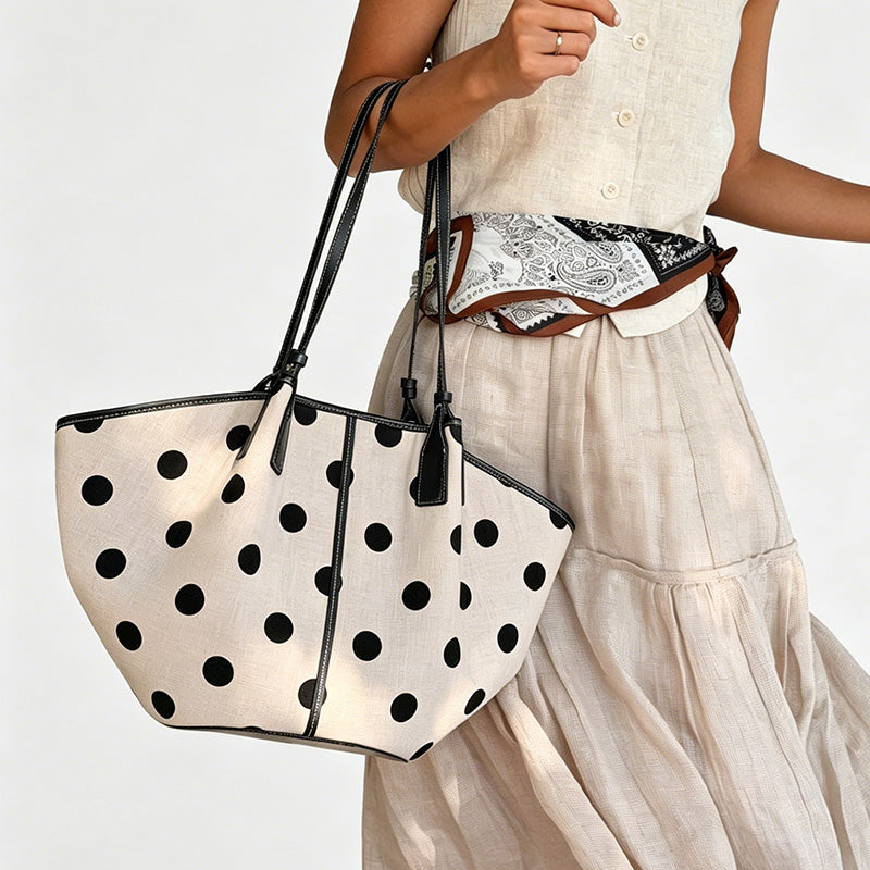 Polka Dot Bowler Bag