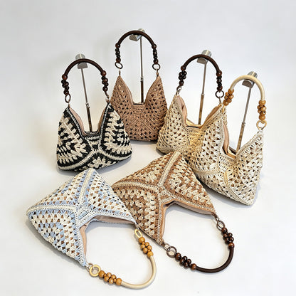 Beaded Crochet Tote Bag