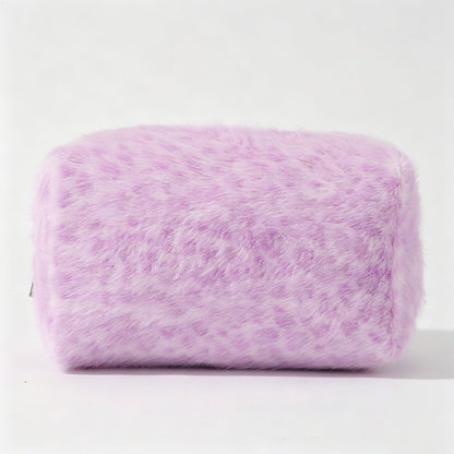 Leopard Print Fluffy Plush Pouch