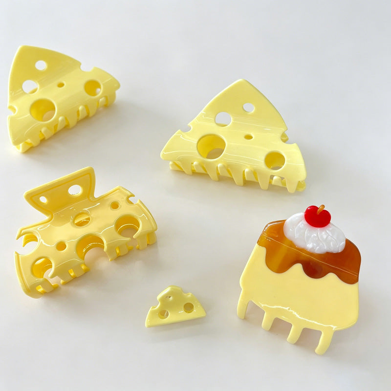 Dessert Cheese Checkered Claw Clip