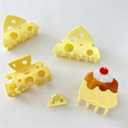 Dessert Cheese Checkered Claw Clip