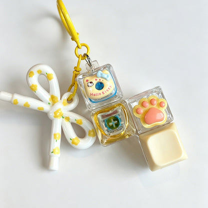 Bow Fidget Bag Charm Keychain
