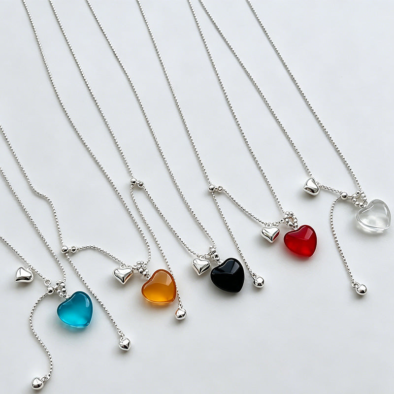 Elegant Modern Classic Heart Charm Copper Necklace