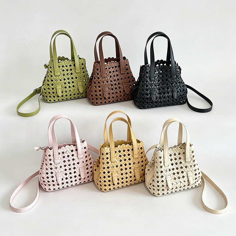 Woven Cutout Shoulder Bag